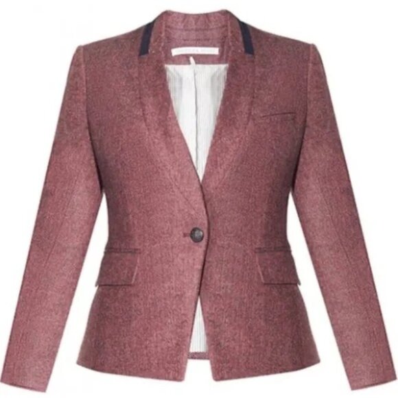 Veronica Beard Tate Upcollar Herringbone Dickey Blazer Size 2 - Picture 1 of 10